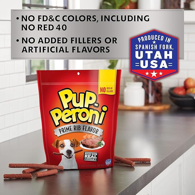 Pup-Peroni Dog Treats, Prime Rib Flavor, 22.5 Ounce, Made with Real Steak - PAWPICO