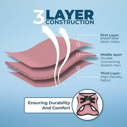 Voyager Step-in Air Dog Harness - All Weather Mesh, Reflective, No Pull Harness for Small, Medium Dogs, Cats - Secure with Hook & Loop Fastener, Buckle, Double D-Rings - Pink/Black Trim, L BestPetSuppliesLLC