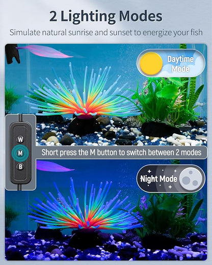 Pawfly 14W Aquarium LED Light for 18 to 24 Inch Fish Tanks Extendable Fish Tank Light with Full Spectrum Brilliant White Blue Red Lights with Daytime & Night Modes and Adjustable Brightness Pawfly