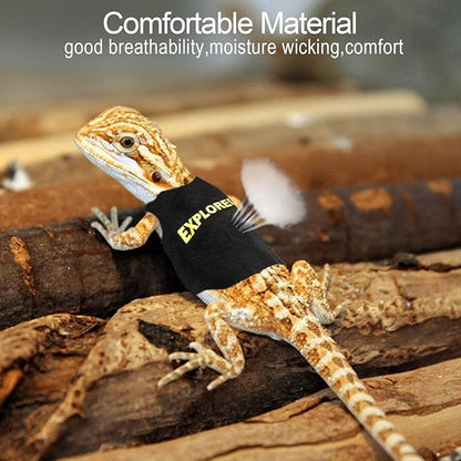 Bearded Dragon Harness and Leash Set - Self-Adhesive Adjustable Lizard Reptiles Harness Bearded Dragon Clothes, Bearded Dragon Accessories with 67in Escape Proof Nylon Leash for Outdoor Walking PAWPICO