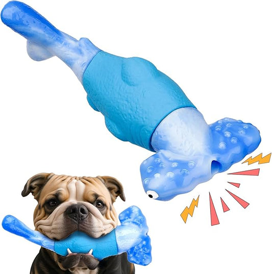 Dog Toys for Aggressive Chewers, Interactive Dog Chew Toys for Large Dogs, Indestructible Squeaky Dog Toys to Keep Them Busy, Tough Dog Toys for Medium/Large Breed Dogs Blue - PAWPICO