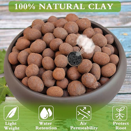 Halatool 16 LB Organic Clay Pebbles 4mm-16mm Leca for Plants 100% Natural Hydroton Clay Pebbles for Hydroponic Growing Gardening Orchids Drainage Decoration Aquaponics HALATOOL