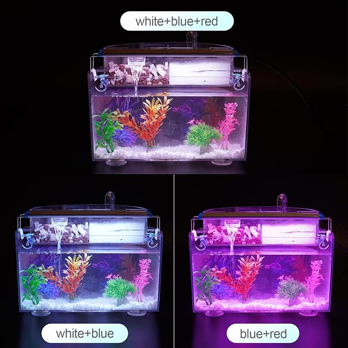 LED Aquarium Light Full Spectrum Fish Tank Lights 7" 8" 10" 12" 8W Multi-Color Freshwater Saltwater Plant Lamp White Blue Red LEDs Oltraman