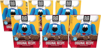 Blue Dog Bakery Natural Dog Treats, More Crunch Large, Peanut Butter, 18oz Box, 6 Boxes - PAWPICO