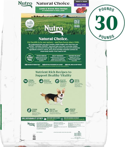 Nutro Natural Choice Small Bites Adult Dry Dog Food, Lamb and Brown Rice Recipe, 30 lbs. - PAWPICO
