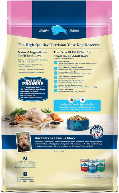 Blue Buffalo Life Protection Formula Adult Small Breed Dry Dog Food, Supports High Energy Needs, Made with Natural Ingredients, Chicken & Brown Rice Recipe, 5-lb. Bag - PAWPICO