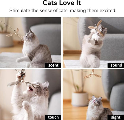 FUKUMARU Cat Wand Toy Natural Feather, Cat Toy Feather Replacement (3 PCS Feather Replacement) - PAWPICO