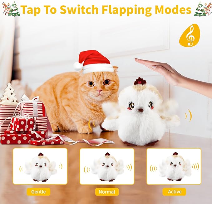 Gigwi Interactive Cat Toys for Indoor Cats, Flapping and Chirping Catnip Toys for Cat Exercise, Automatic Cat Toy with Beating Wings & Real Feather Tail, Rechargeable Cat Kicker Toy Princess - PAWPICO