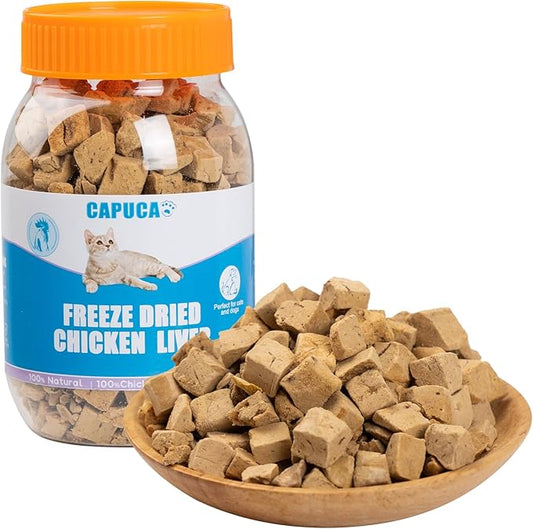 Chicken Liver Dog Treats - Freeze Dried Liver Treats Organic Single Ingredient All Natural Grain-Free Perfect for Training Topper or Snack（4.5oz） - PAWPICO