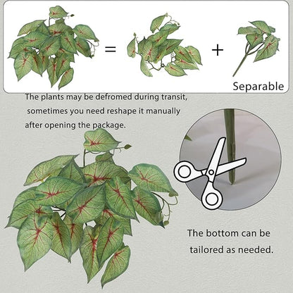 Fake Reptile Plants for Reptile Terrarium Plants, Reptile Plant Décor, Turtle Tank Plants with Suction Cup IBWell