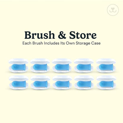 Jasper Dog Toothbrush, 360º Dog Tooth Brushing Kit, Cat Toothbrush, Dog Teeth Cleaning, Dog Finger Toothbrush, Dog Tooth Brush for Small & Large Pets, Dog Toothpaste Not Included, 10-Pack Blue JASPER%C2%AE