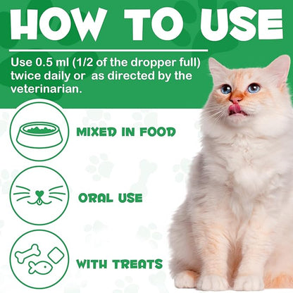 Liver Supplement for Cats, Liver & Kidney Support Drops with Chinese Herbs Rehmannia Glutinosa and Cordyceps Sinensis to Strengthen Liver & Kidneys Support, Pet Health Supplement for Cats - 2 x 60 ml PAWPICO