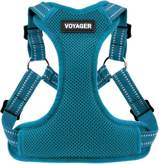 Best Pet Supplies Voyager Adjustable Dog Harness with Reflective Stripes for Walking, Jogging, Heavy-Duty Full Body No Pull Vest with Leash D-Ring, Breathable All-Weather - Harness (Turquoise), S BestPetSuppliesLLC