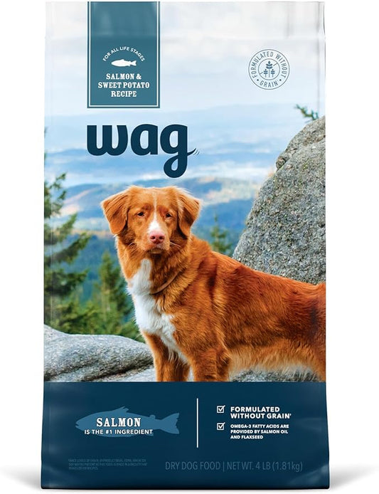 Amazon Brand - Wag Dry Dog Food Salmon & Sweet Potato, Grain Free 4 lb Bag - PAWPICO