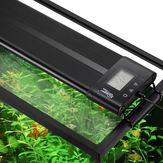 hygger Auto On Off 18-24 Inch LED Aquarium Light Extendable Dimable 7 Colors Full Spectrum Light Fixture for Freshwater Planted Tank Build in Timer Sunrise Sunset hygger