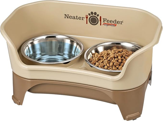 Neater Feeder Express Medium to Large Mess Proof Feeder for Medium to Large Dogs, 7 Cup Stainless Steel Bowls, Elevated, No Spill, Non-Tip, Non-Slip Elevated Dog Bowls. Made in USA - PAWPICO