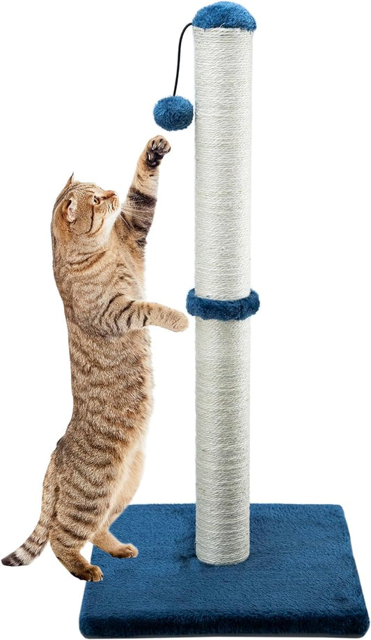 Dimaka 29" Tall Cat Scratching Post, Claw Scratcher with Sisal Rope and Covered with Soft Smooth Plush - PAWPICO