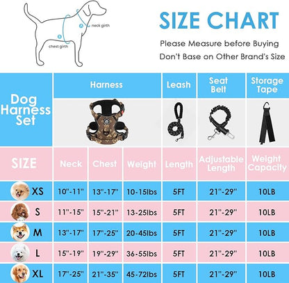 NESTROAD No Pull Dog Harness,Adjustable Oxford Dog Vest Harness with Leash,Reflective No-Choke Pet Harness with Easy Control Soft Handle for Small Dogs(Small,Dark Brown) NESTROAD