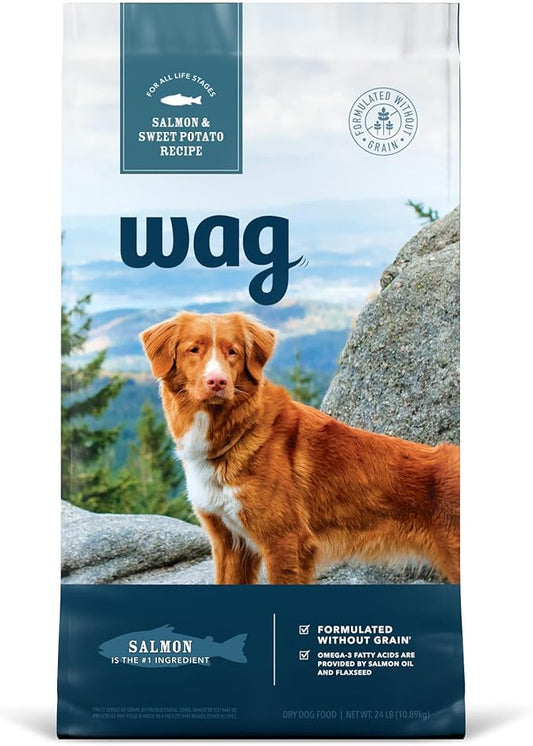 Amazon Brand - Wag Dry Dog Food Salmon & Sweet Potato, Grain Free 24 lb Bag - PAWPICO