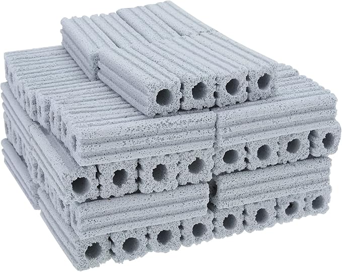 Ceramic Bio Filter Media for Aquarium Sump Canister Pond Fish Tank, Vast Surface Area (3.8" Length / 72pcs) RealPlus