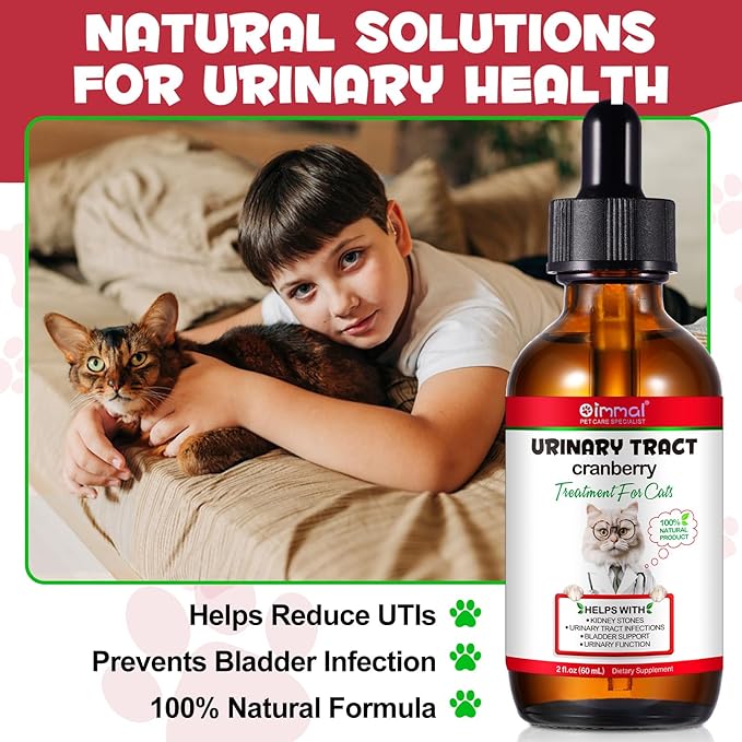 Urinary Tract for Cats, Natural Cat Urinary Tract Infection Treatment Drops - Supports Bladder, Kidney Stone, Dog UTI, Cranberry Kidney Bladder Support Supplement, Chicken Flavor - 60 ml / 2.02oz PAWPICO