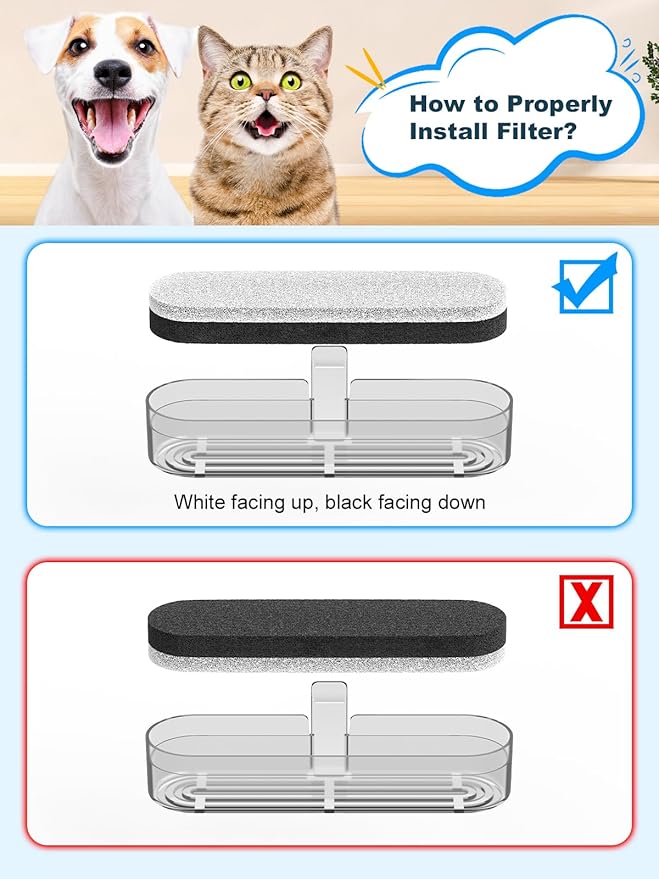 Cat Water Fountain: 75oz/2.2L Automatic Pet Water Dispenser for Cats with 304 Stainless Steel Top, Musical Wave Design with LED Indicator Pet Water Fountain for Cats Inside (6+6 Pack Filters) - PAWPICO