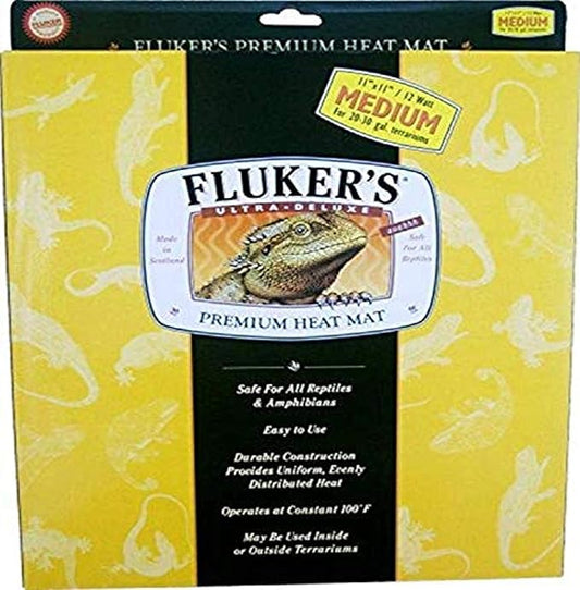 Fluker's Premium Heat Mat for All Reptiles and Amphibians, Medium 11"x11" Flukers