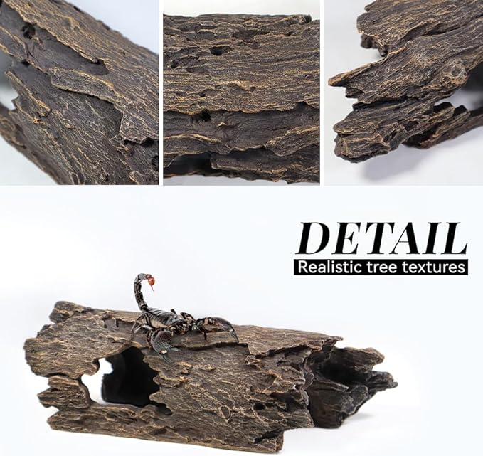 Fish Tank Decorations - Large Aquarium Decorations Air Bubbler Tree Fish House for Betta Hideout Caves Buddha Decor Temple Ruins Arched Betta Fish Accessories Reptile House Shelter Decor (Wood A-L) PTFJZ