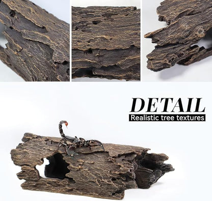 Fish Tank Decorations - Large Aquarium Decorations Air Bubbler Tree Fish House for Betta Hideout Caves Buddha Decor Temple Ruins Arched Betta Fish Accessories Reptile House Shelter Decor (Wood A-L) PTFJZ