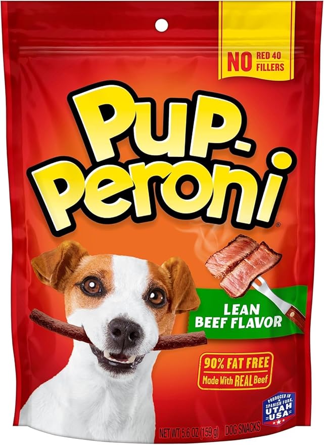 Pup-Peroni Dog Treats, Lean Beef Flavor, 5.6 Ounce (Pack of 8), Made with Real Beef, 90% Fat Free - PAWPICO
