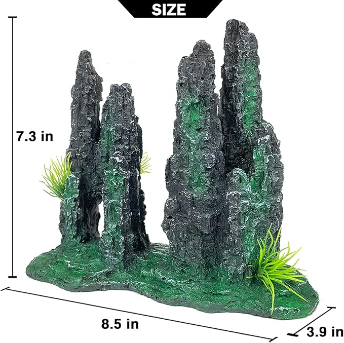 Aquarium Decoration for Fish Tank Rock Cave Aquarium Ornament Aquarium Mountain View Stone Ornaments Aquarium Decor Tree House Cave Fish Tank Decoration - Small VMCN