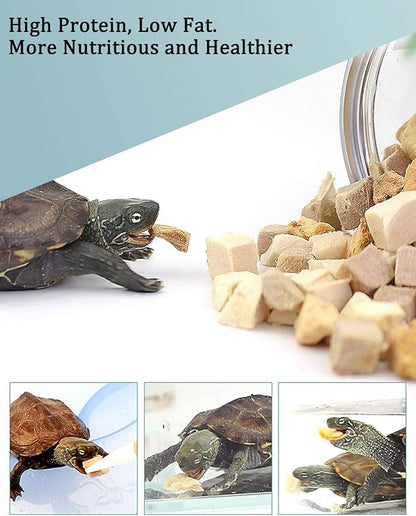 3 in 1 Meat Turtle Food - Chicken & Duck & Fish Meat Natural Freeze Dried Human-Grade Turtle Treats (8 OZ) BNYEE