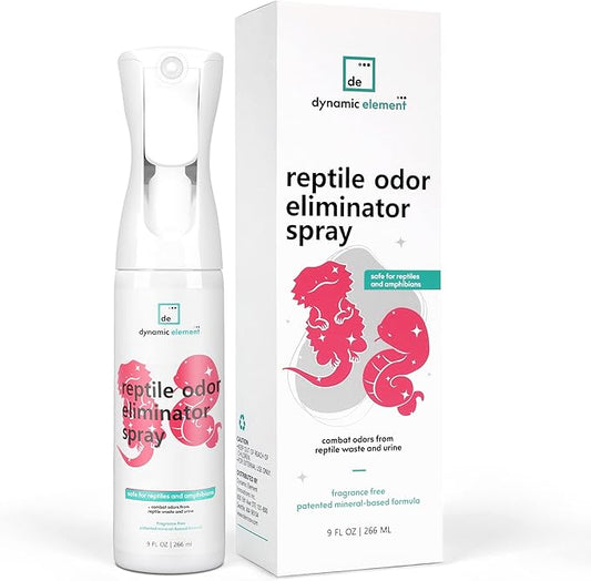 Reptile Tank Odor Eliminator Spray – Unscented Natural Mineral Formula - Remove Waste Smells in Bearded Dragon and Turtle Tanks – 9 Fl Oz Dynamic+Element