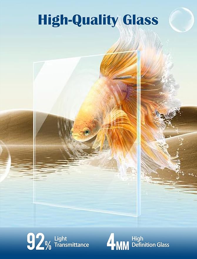 Fish Tank, Aquarium Fish Tank 3 Gallon with SmartClean Technology, 7 Color Light, Temperature Display for Betta Shrimp Guppy Jellyfish Goldfish PAWPICO