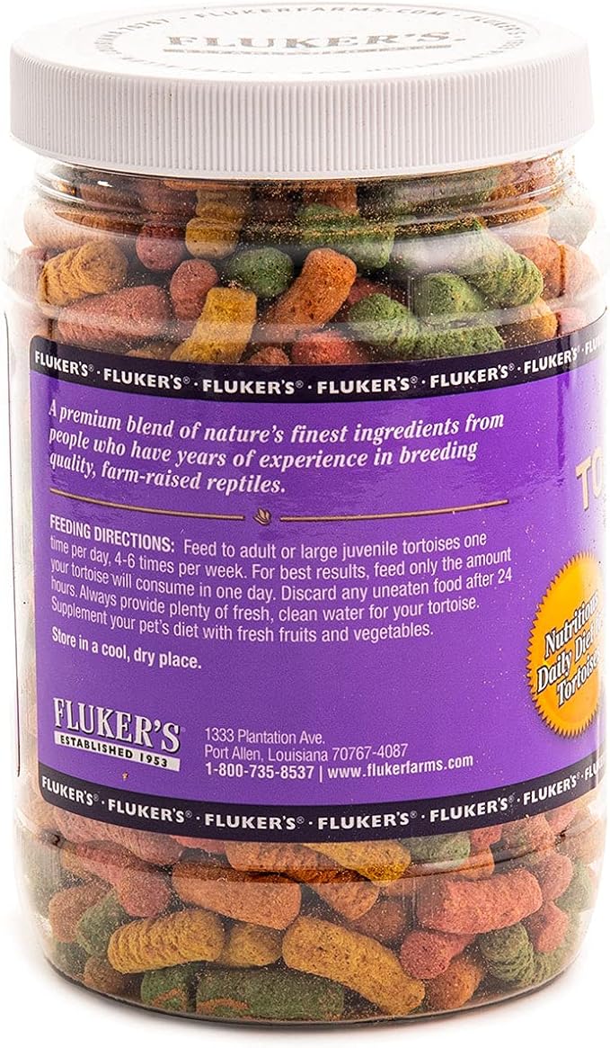 Fluker's Tortoise Diet, Large Pellet Food - Land Turtle Formula, 10oz Flukers