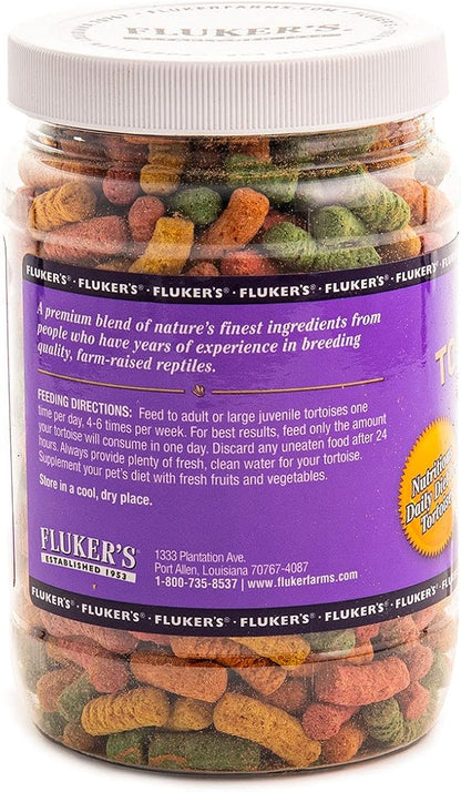 Fluker's Tortoise Diet, Large Pellet Food - Land Turtle Formula, 10oz Flukers