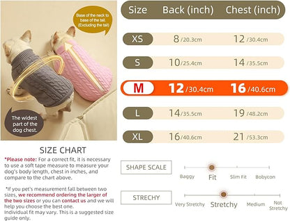2 Pack Dog Sweaters for Small Dogs - Puppy Medium Warm Clothes in Winter, Turtleneck Pullover Design for Boy Girl Pet, Doggie, Cat, Kitten Chihuahua Bulldog Pug Beagles (M, Pink, Beige) - PAWPICO