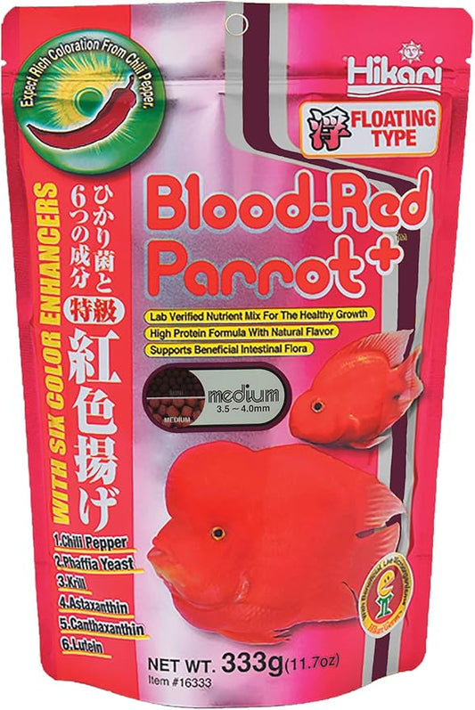 Hikari Blood Red Parrot+ Fish Food, Medium Pellet, 11.7 oz. (333g) Hikari