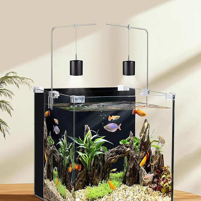 iplusmile Fish Tank Light Stand Kit, Aquarium Lighting Holder, Fish Tank Accessory, Adjustable Fish Tank Light Rack, for Aquatic High LED Light Lamp Light Hanging Bracket Rimless Tank iplusmile