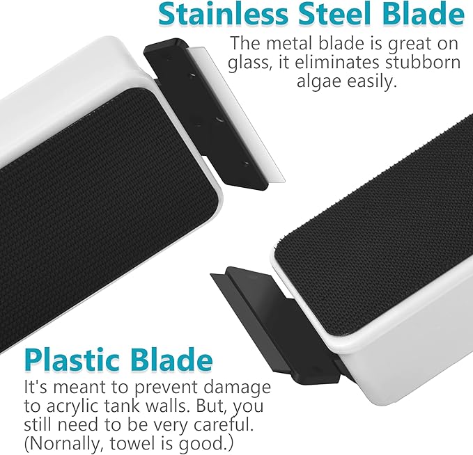 Magnetic Aquarium Fish Tank Glass Algae Scrapers Glass Cleaner Scrubber Clean [Blades Attachment, Floating, Scratch-Free, Non-Slip, Magnetizing] XL Neptonion