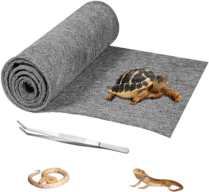 HERCOCCI 39’’ x 20’’ Reptile Carpet, Grey - Terrarium Mat Liner Bedding Reptile Cage Substrate for Bearded Dragon Lizard Tortoise Leopard Gecko Snake HERCOCCI