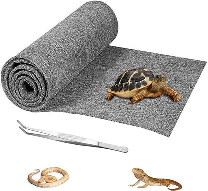 HERCOCCI 39’’ x 20’’ Reptile Carpet, Grey - Terrarium Mat Liner Bedding Reptile Cage Substrate for Bearded Dragon Lizard Tortoise Leopard Gecko Snake HERCOCCI