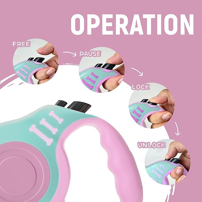 Retractable Dog Leash Automatic Telescopic Tractor Dog Tape, Pet Tape 10/16 FT Durable and Convenient, with Non-Slip Handle, Suitable for Small and Medium-Sized Dogs LIEVUIKEN