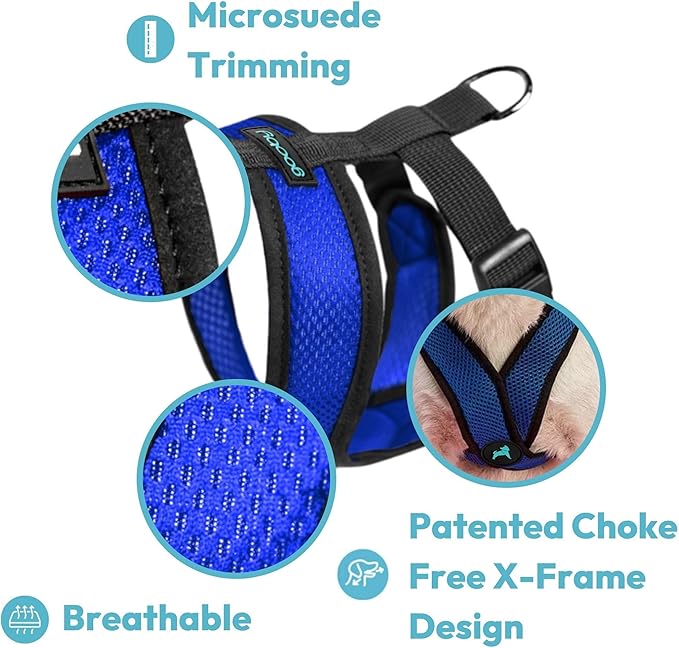 Gooby Comfort X Head In Harness - Green, Medium - No Pull Small Dog Harness Patented Choke-Free X Frame - Perfect on the Go Dog Harness for Medium Dogs No Pull or Small Dogs for Indoor and Outdoor Use Gooby