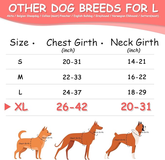 AUROTH Dog Harness for Large Dogs, Dog Vest Harness Large Size Dog, Large Dog Harness, No Pull Dog Harness for Large Dogs with Handle, XL Dog Harness, Rose Red XL - PAWPICO