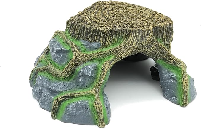 JIHAQUA Resin Large Turtle Tank Accessories Reptile Hideouts Cave Habitat Decor for Gecko Leopard Lizards Toad JIHAQUA