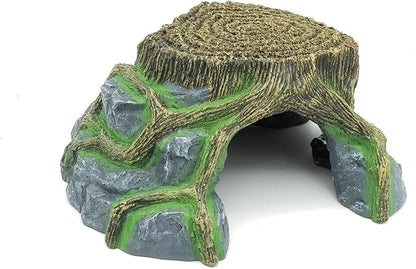 JIHAQUA Resin Large Turtle Tank Accessories Reptile Hideouts Cave Habitat Decor for Gecko Leopard Lizards Toad JIHAQUA