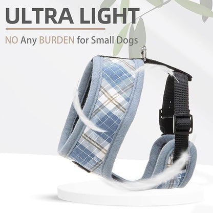 PUPTECK Soft Mesh Dog Harness and Leash Set Pet Puppy Cat Comfort Padded Vest No Pull Harnesses, Sky Blue, XS PUPTECK