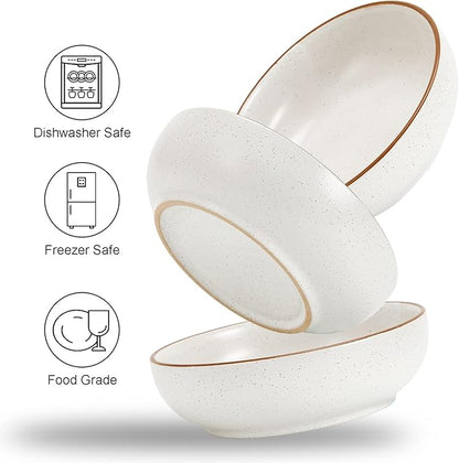 Ceramic Cat Bowls, Howise Pet Bowl Cat Dishes for Food and Water, 5.3 In Cat Food Dish 3 Pack Cat Food Bowls Set Small Dog Dish, Matte White Finish - PAWPICO