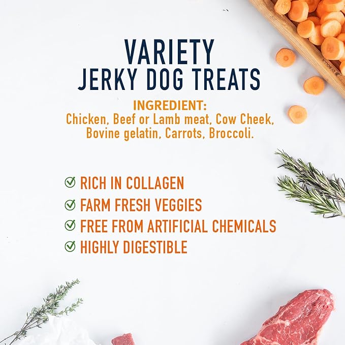 Mon Ami Variety Dog Treats Meat Sticks for Dogs with Farm Fresh Vegetables – Human Grade Dog Treats with Superfoods - Training Treats for Dogs - Healthy Dog Treats for Small, Medium and Large Dogs - PAWPICO